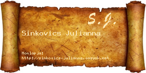 Sinkovics Julianna névjegykártya
